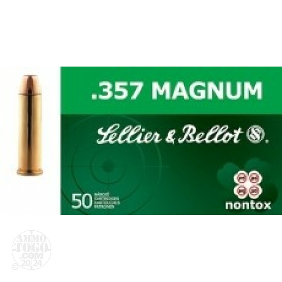 50rds - 357 Mag Sellier & Bellot 158gr TFMJ Non-Toxic Ammo